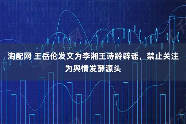 淘配网 王岳伦发文为李湘王诗龄辟谣，禁止关注为舆情发酵源头